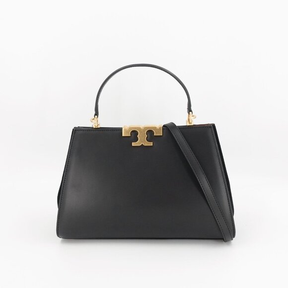 Tory Burch Women's Eleanor Leather Suede Satchel Handbag Black OS - Picture 11 of 12